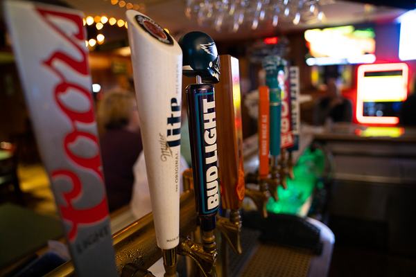 Tap handles down the length of the bar