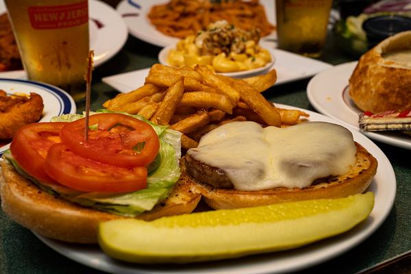 Burger, fries and a cold one