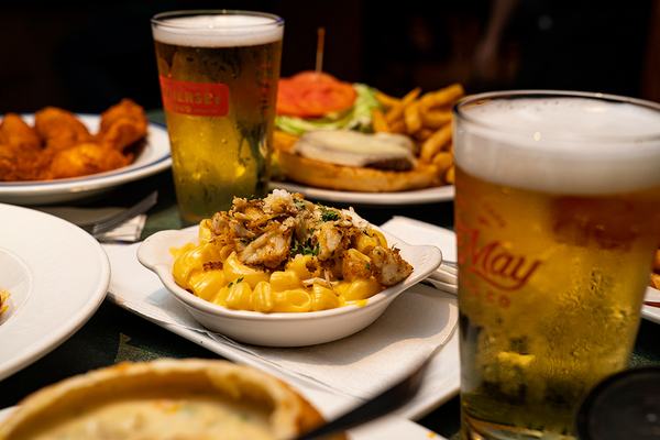 Mac and cheese with a beer